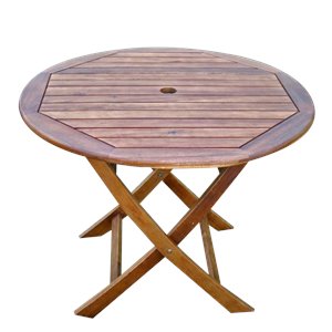 International Caravan Highland 38&quot Folding Patio Table in Stain