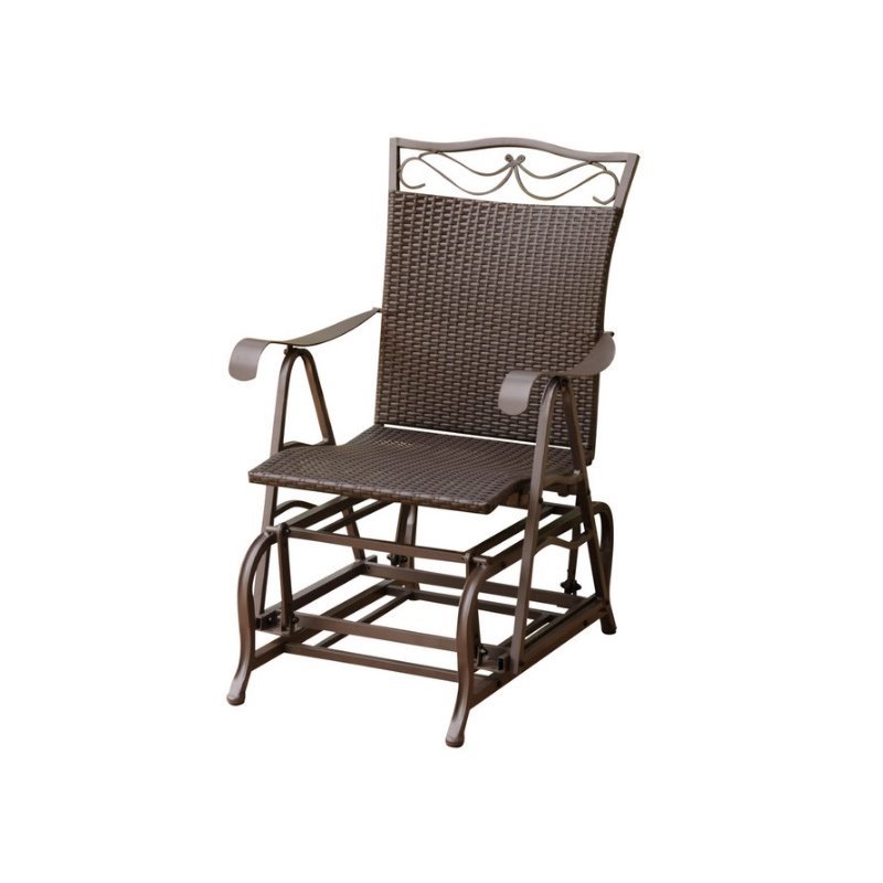 International Caravan Valencia Resin Wicker Patio Glider in Chocolate