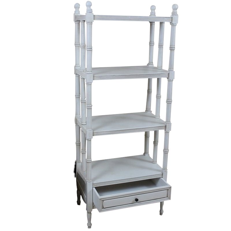 International Caravan Windsor 4 Tier Bookshelf in Antique White