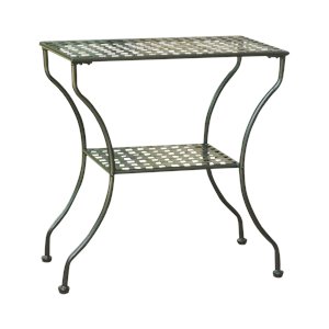 International Caravan Mandalay Iron Patio Wall Table in Verdi Gris