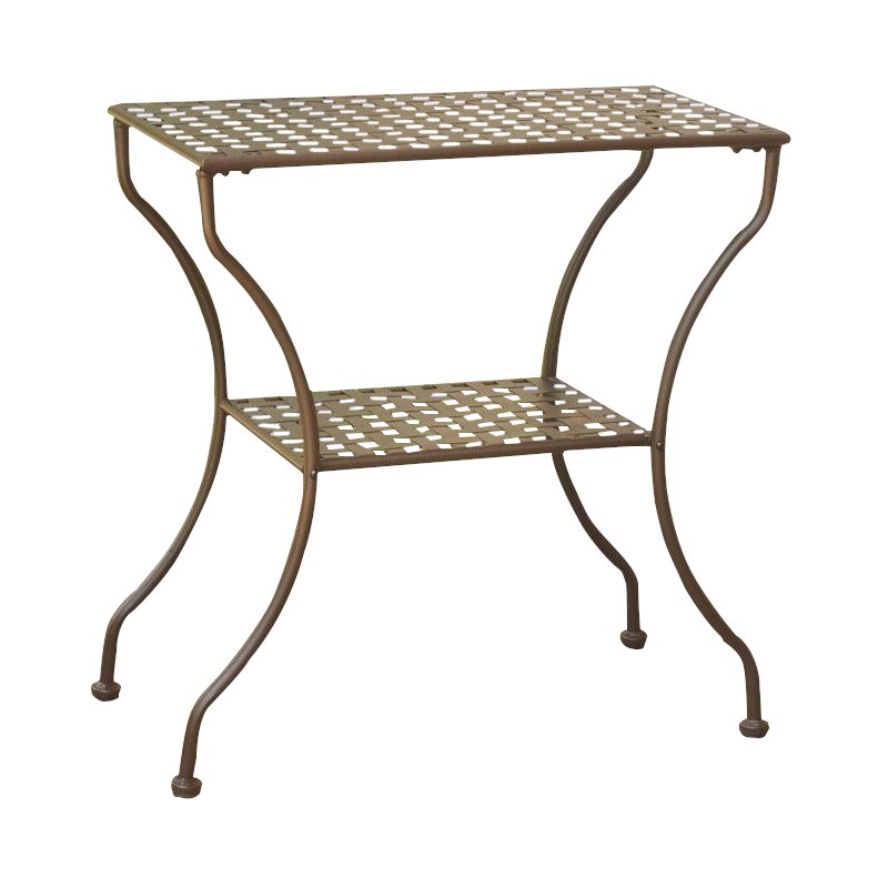 International Caravan Mandalay Iron Patio Wall Table in Matte Brown