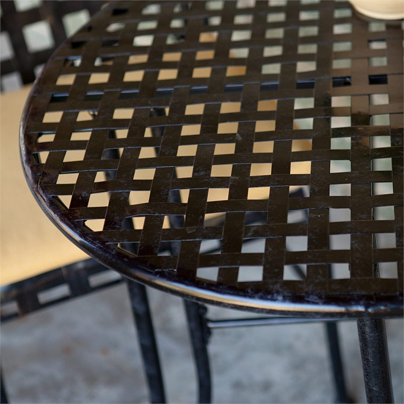 Mandalay Iron 3 Piece Patio Bistro Set in Bronze