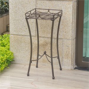 International Caravan Santa Fe Iron Patio Plant Stand in Bronze