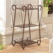 International Caravan Santa Fe 3 Tier Iron Plant Shelf in Bronze