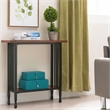 Leick Ironcraft Wood Console Table in Burnished Oak