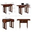 Leick Computer Wood Desk in Mission Oak Chocolate