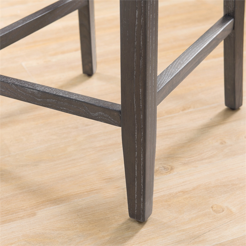 Leick Favorite Finds Wood Upholstered Back Counter Stool Set in Heather Gray
