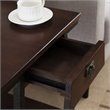 Leick Empiria Single Wood Drawer End Table in Walnut and Foundry Bronze Brown