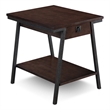 Leick Empiria Single Wood Drawer End Table in Walnut and Foundry Bronze Brown