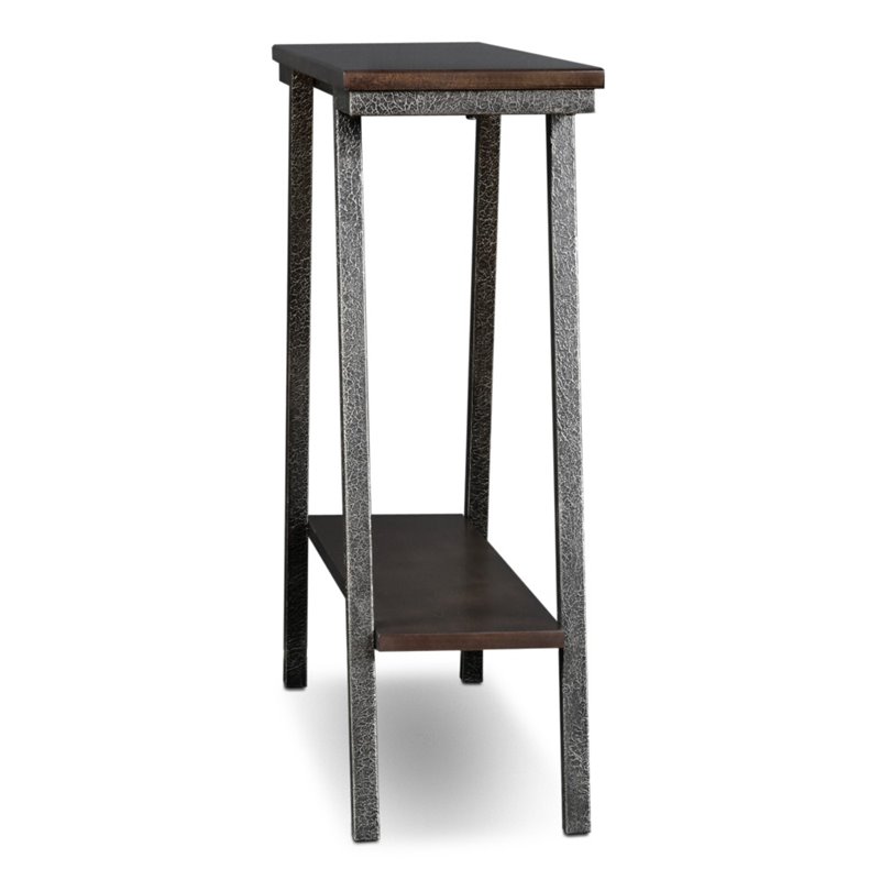 Leick Empiria Wood Console Table in Walnut and Foundry Bronze