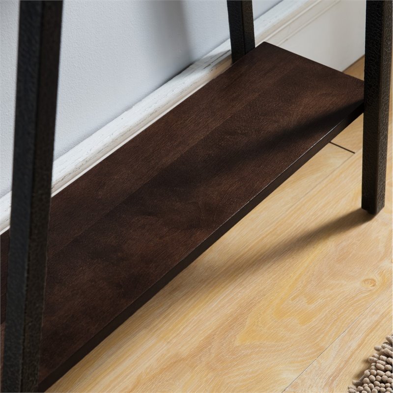 Leick Empiria Wood Console Table in Walnut and Foundry Bronze