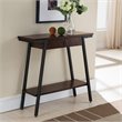 Leick Empiria Single Drawer Wood Console Table in Walnut and Foundry Bronze
