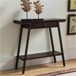 Leick Empiria Single Drawer Wood Console Table in Walnut and Foundry Bronze