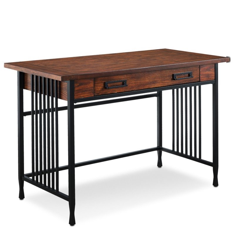 Leick Ironcraft Computer Desk in Mission Oak