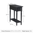 Leick Coastal Notions Solid Wood End Table with Shelf in Swan Black