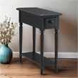Leick Coastal Notions Solid Wood End Table with Shelf in Swan Black