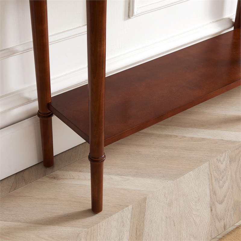Leick Coastal Notions 1 Drawer Wood Console Table with Shelf in Oak