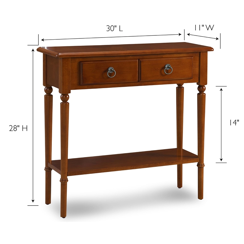 Leick Coastal Notions 1 Drawer Wood Console Table with Shelf in Oak