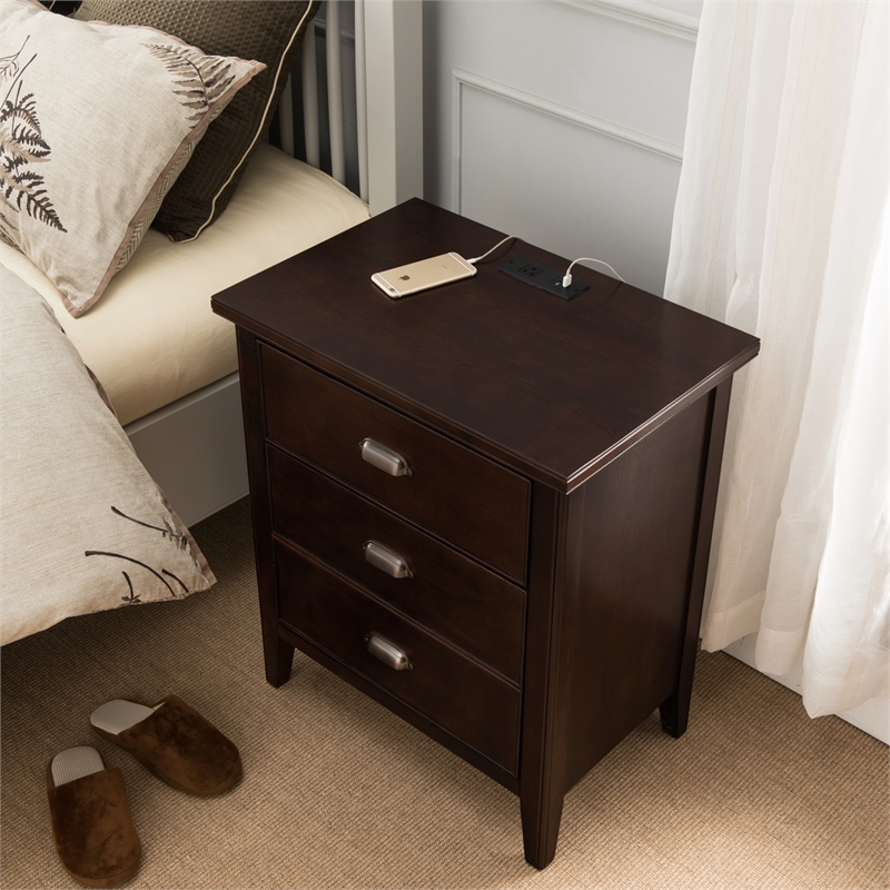 Laurent with USB-C Fast Charging Station and AC/USB Outlet in Chocolate Cherry