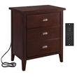 Laurent with USB-C Fast Charging Station and AC/USB Outlet in Chocolate Cherry