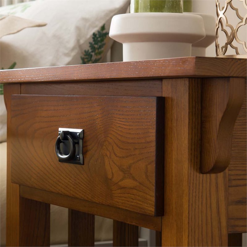 Leick Mission Impeccable 1 Drawer Nightstand in Medium Oak