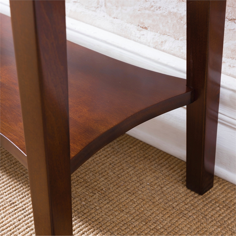 Leick Home Stratus Narrow Chairside Wood Table in Heartwood Cherry