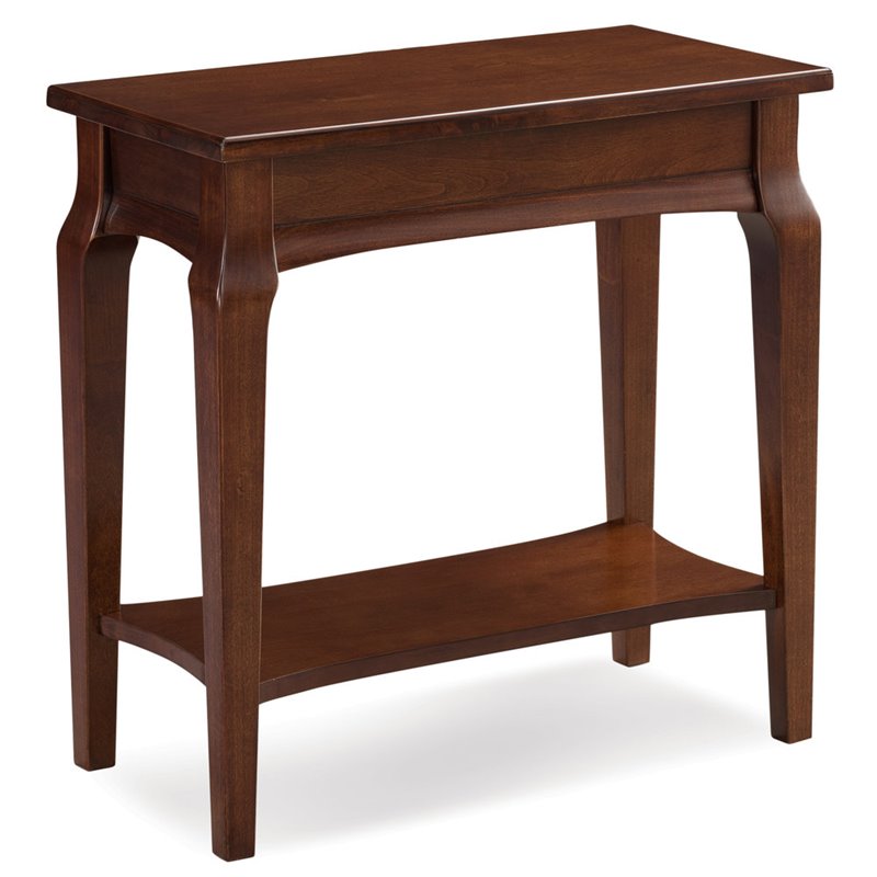 Leick Home Stratus Narrow Chairside Wood Table in Heartwood Cherry