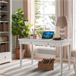 Leick Home Office Farmhouse Writing Desk with Center Drawer in White