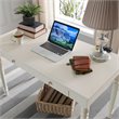 Leick Home Office Farmhouse Writing Desk with Center Drawer in White