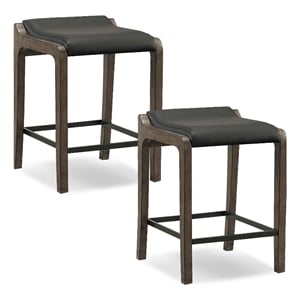Leick Furniture Favorite Finds 28&quot Fastback Wood Bar Stool in Gray (Set of 2)
