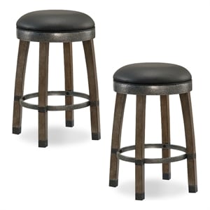 Leick Furniture Favorite Finds 26&quot Wood Counter Stool in Graystone (Set of 2)