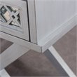 Leick Furniture Solid Wood 2 Drawer Diamond Mirrored Accent End Table in Silver