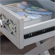 Leick Furniture Solid Wood 2 Drawer Diamond Mirrored Accent End Table in Silver