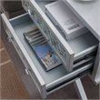 Leick Furniture Solid Wood 2 Drawer Diamond Mirrored Accent End Table in Silver