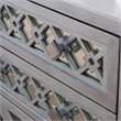 Leick Furniture Solid Wood 2 Drawer Diamond Mirrored Accent End Table in Silver