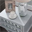 Leick Furniture Solid Wood 2 Drawer Diamond Mirrored Accent End Table in Silver