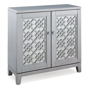 Leick Diamond Mirrored Wood Console Table in Silver Leaf
