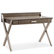 Leick Home Computer Desk in Smoke Gray and Brushed Nickel
