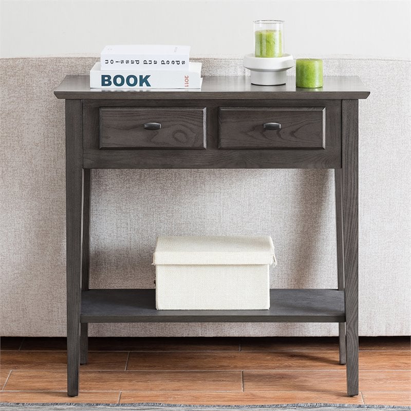 Leick Home Favorite Finds Wood Console Table in Smoke Gray