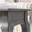 Leick Home Stratus Solid Wood Narrow Side End Table with Shelf in Smoke Gray