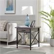 Leick Furniture Chisel & Forge X-Design Wood and Metal End Table in Smoky Gray Oak