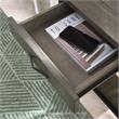 Leick Furniture Chisel & Forge X-Design Wood and Metal End Table in Smoky Gray Oak