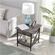 Leick Furniture Chisel & Forge X-Design Wood and Metal End Table in Smoky Gray Oak