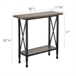 Leick Home Chisel & Forge X-Design Wood Hall Console in Smoky Gray Oak