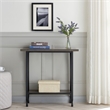 Leick Home Chisel & Forge X-Design Wood Hall Console in Smoky Gray Oak