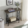 Leick Home Chisel & Forge X-Design Wood Hall Console in Smoky Gray Oak