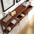 Leick Home Coastal Notions Wood Double Hall Console Table in Rich Pecan Brown