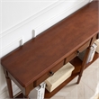 Leick Home Coastal Notions Wood Double Hall Console Table in Rich Pecan Brown