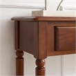 Leick Home Coastal Notions Wood Double Hall Console Table in Rich Pecan Brown