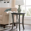 Leick Home Driftwood Solid Wood Round End Table in Rustic Gray Wire Brushed